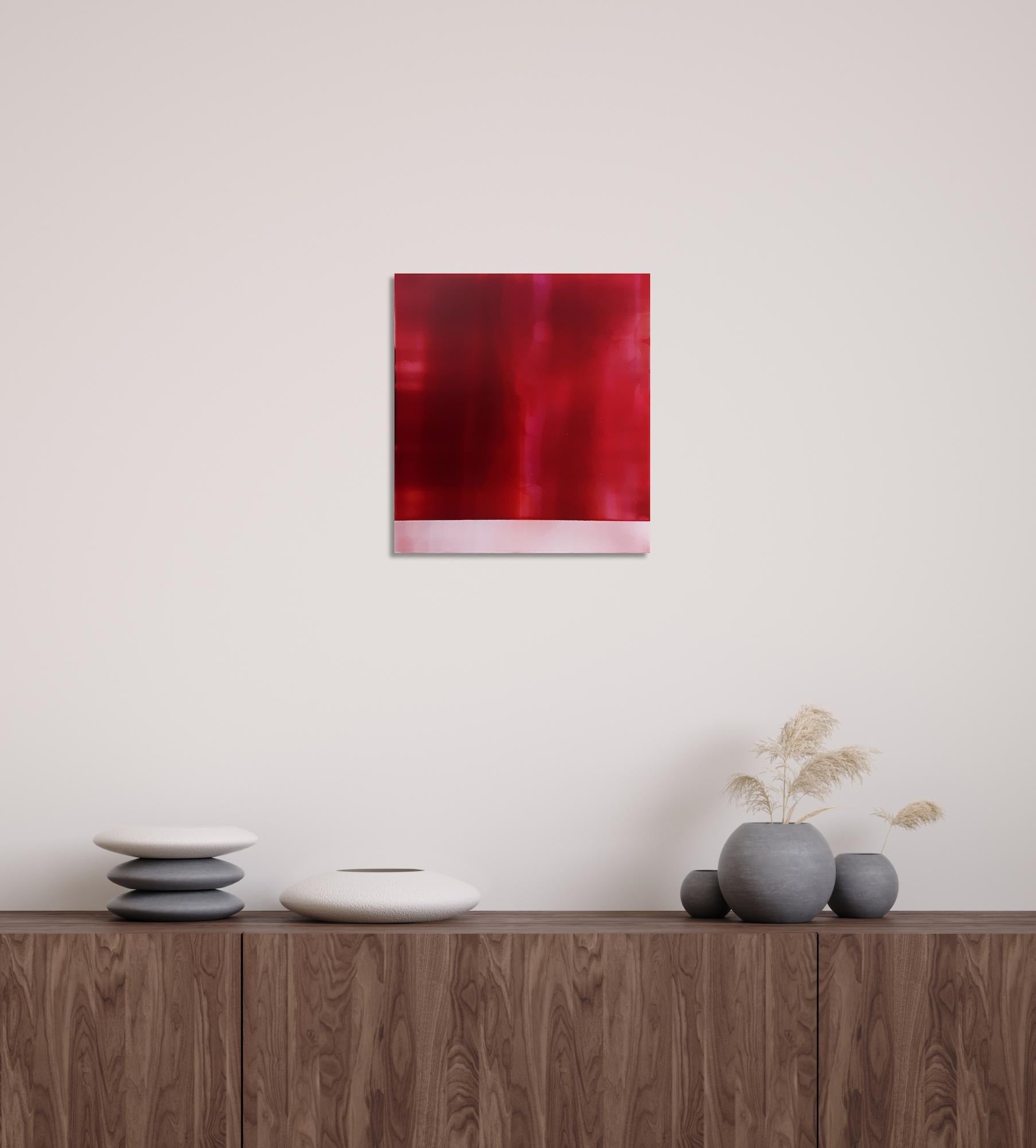 Study (4/24) by James Lumsden - Abstract colour painting, red, pink, matt, vivid For Sale 1