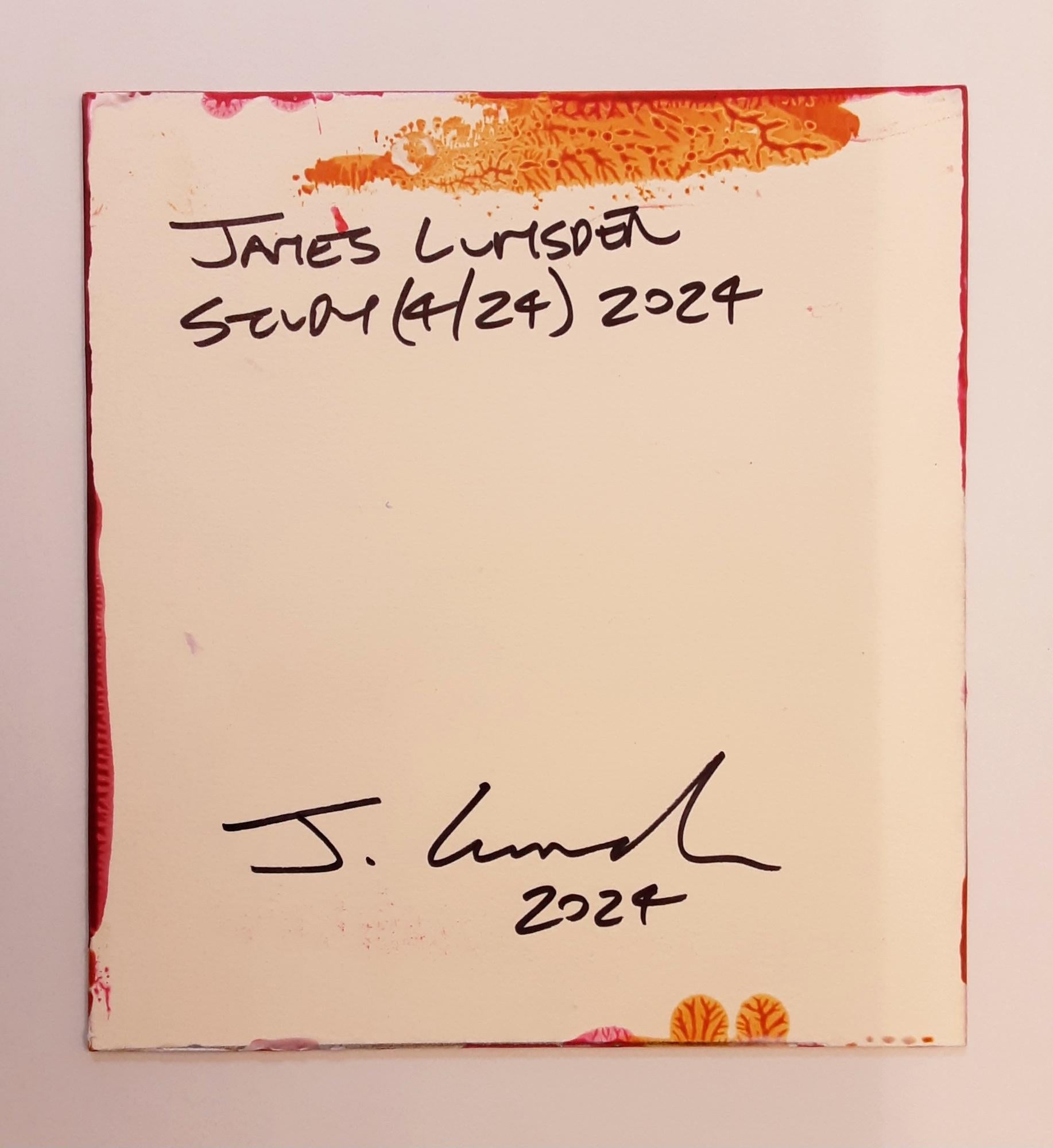 Study (4/24) by James Lumsden - Abstract colour painting, red, pink, matt, vivid For Sale 6