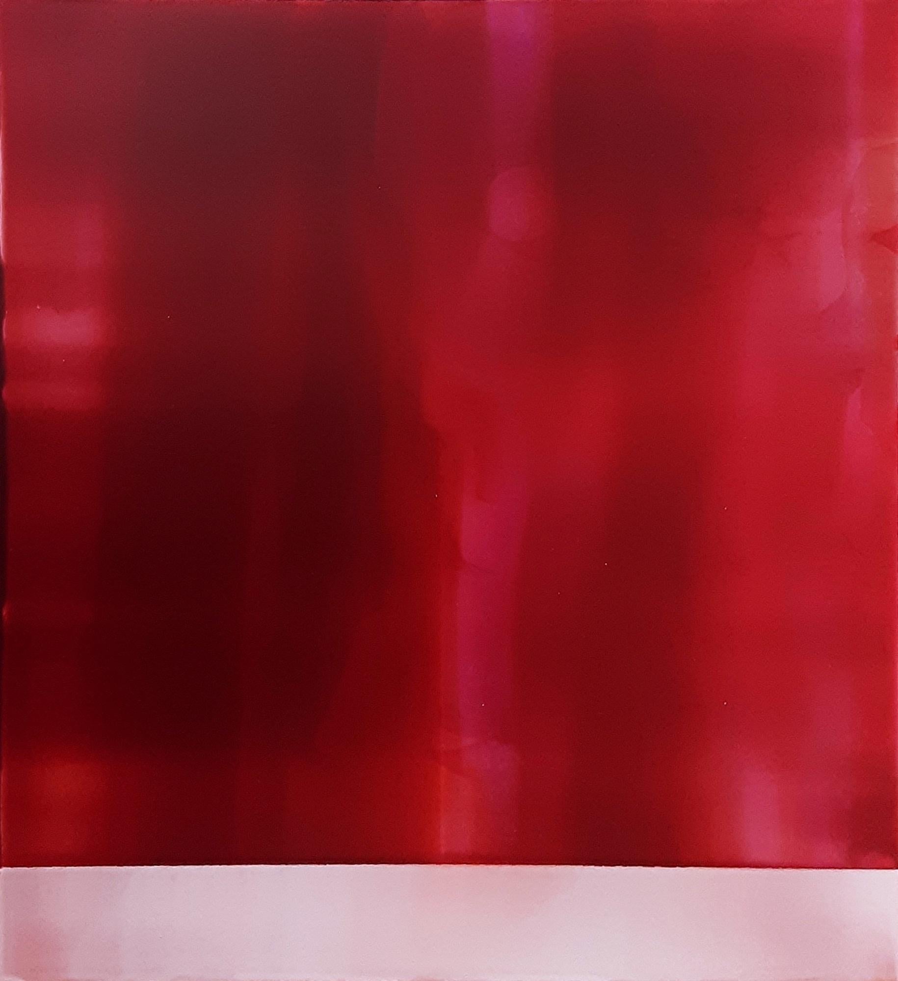 Study (4/24) by James Lumsden - Abstract colour painting, red, pink, matt, vivid