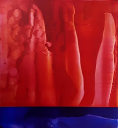 Study (5/24) by James Lumsden - Abstract colour painting, red, blue, matt, vivid