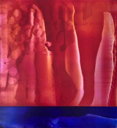 Study (5/24) by James Lumsden - Abstract colour painting, red, blue, matt, vivid