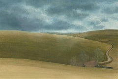James Lynch (b. 1956) - English Signed 1982 Tempera, Rolling English Countryside