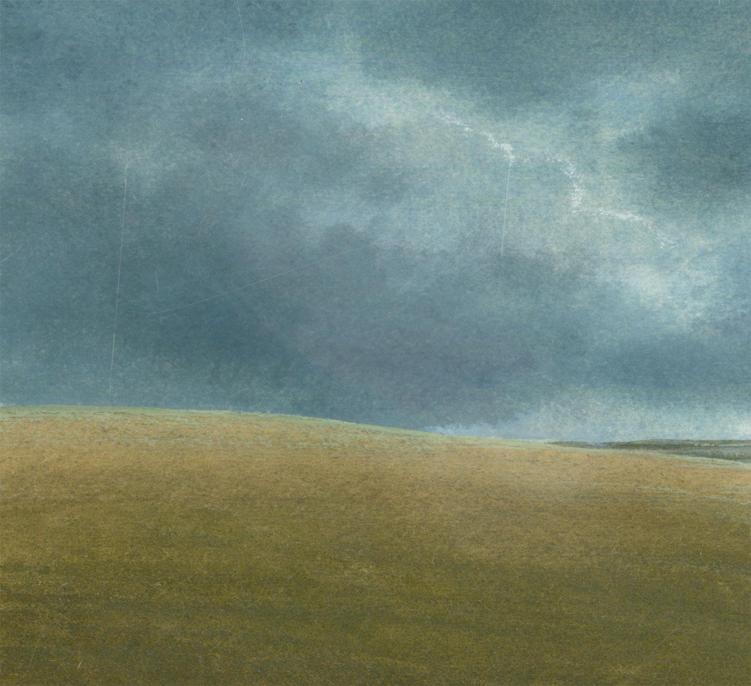 James Lynch (b. 1956) - English Signed 1982 Tempera, Rolling English Countryside 1