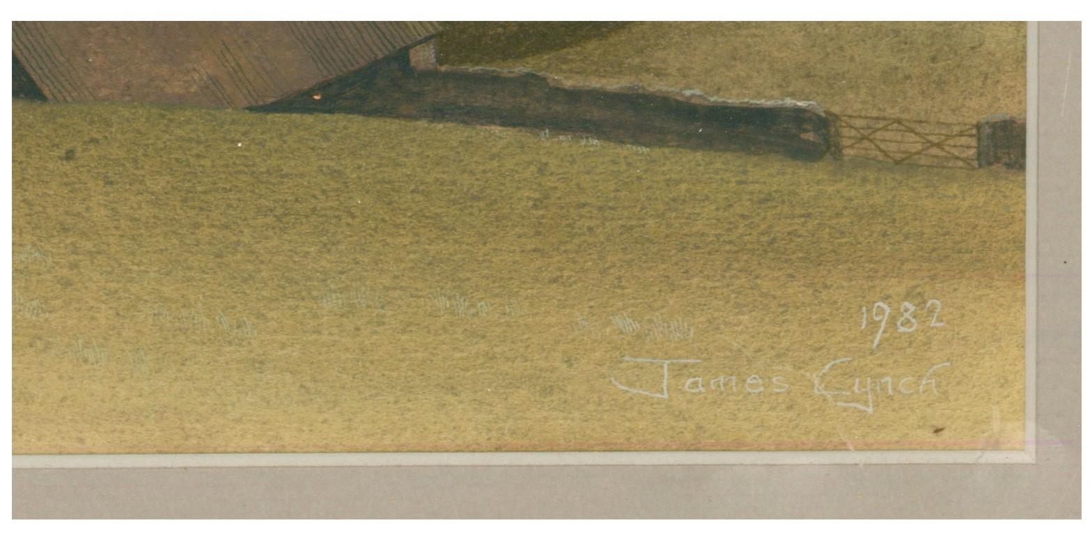 James Lynch (b. 1956) - English Signed 1982 Tempera, Rolling English Countryside 2