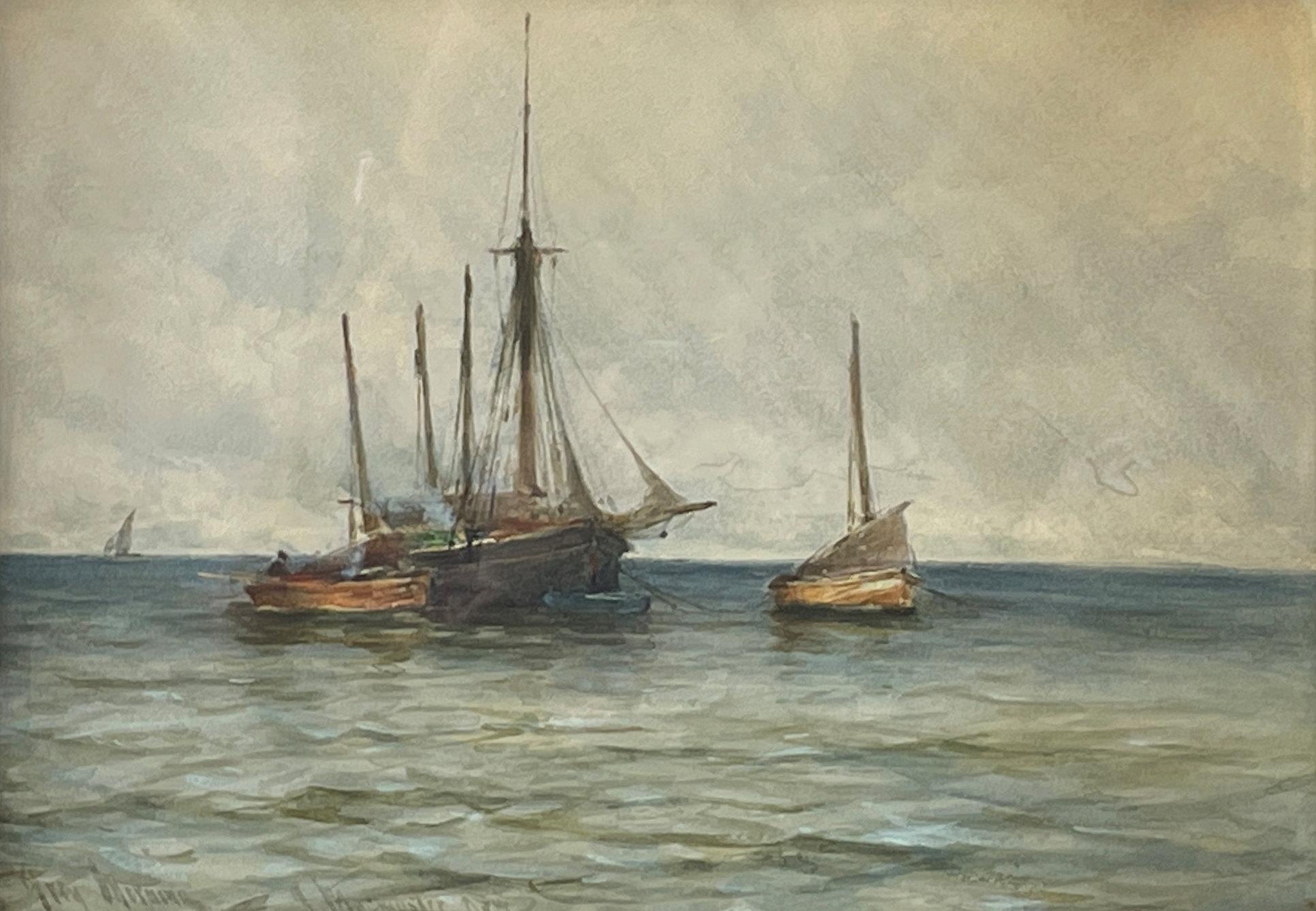James MacMaster
Irvine Harbour
Signed lower right
Watercolor on paper
10 1/4 x 14 inches

Provenance:
Private Collection, New Jersey