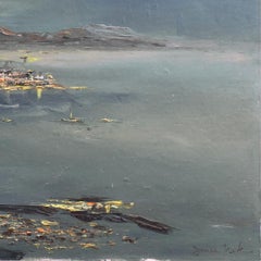 'Waikiki by Moonlight', Hawai'i, Honolulu, Oahu, Hawaiian Beach Oil. South Seas