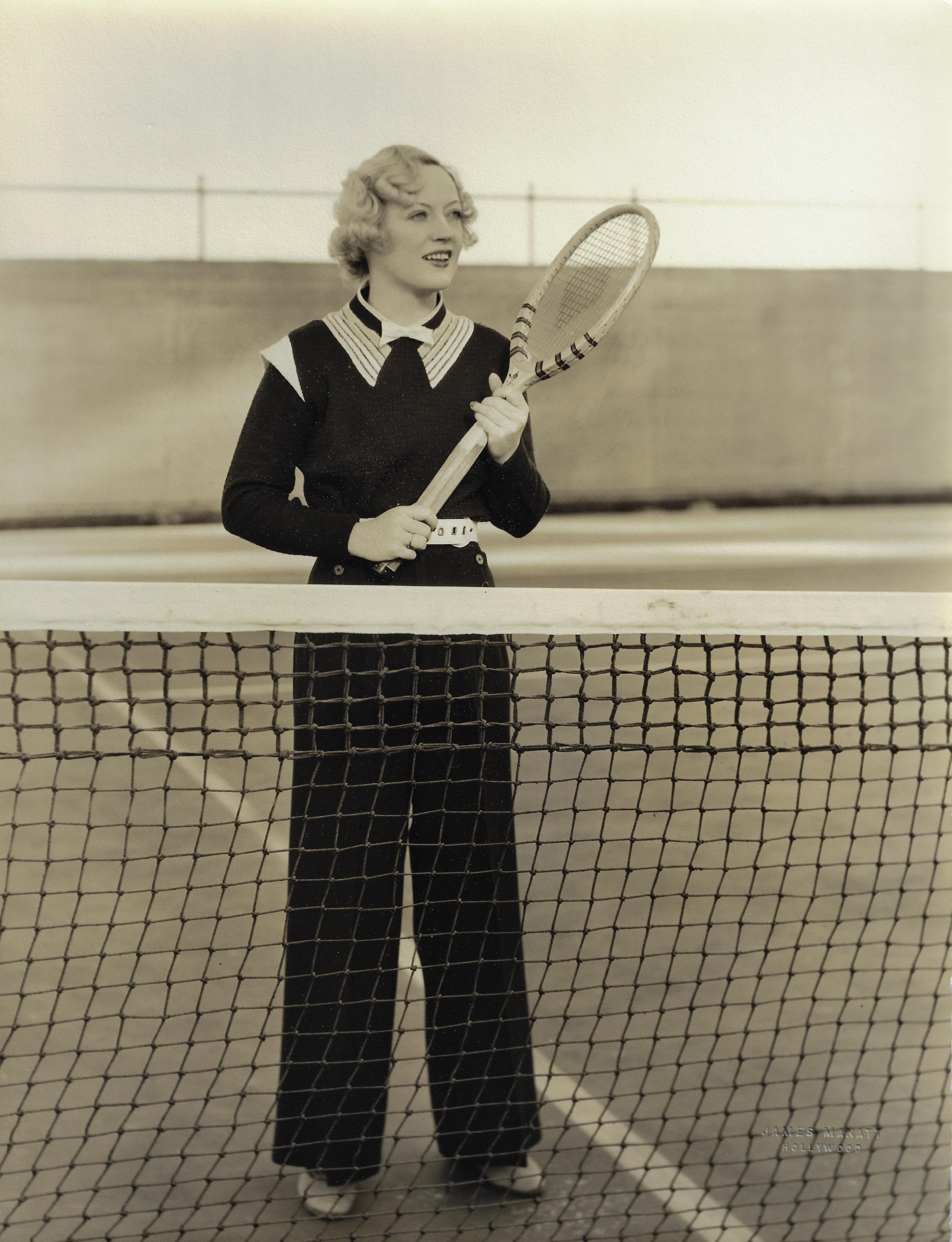 James Manatt Black and White Photograph - Marion Davies playing tennis