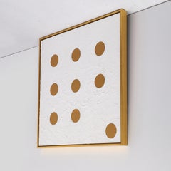 Contemporary Acrylic on Canvas Painting of Nine Dots in Gilt-wood Gallery Frame