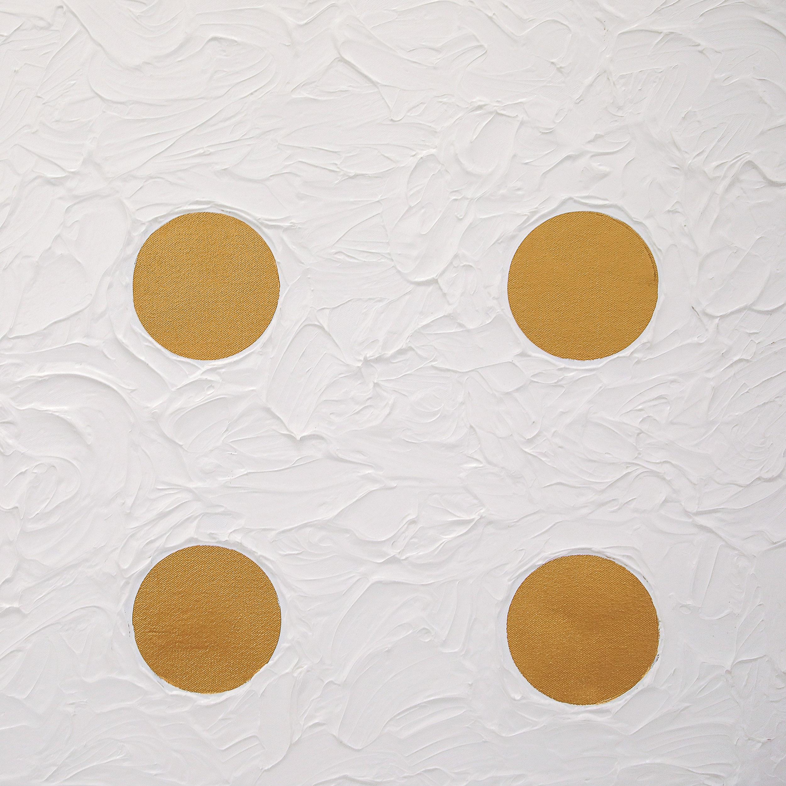 Contemporary Acryl auf Leinwand Gemälde von neun Dots in Gilt-Holz-Galerie Frame im Angebot 1