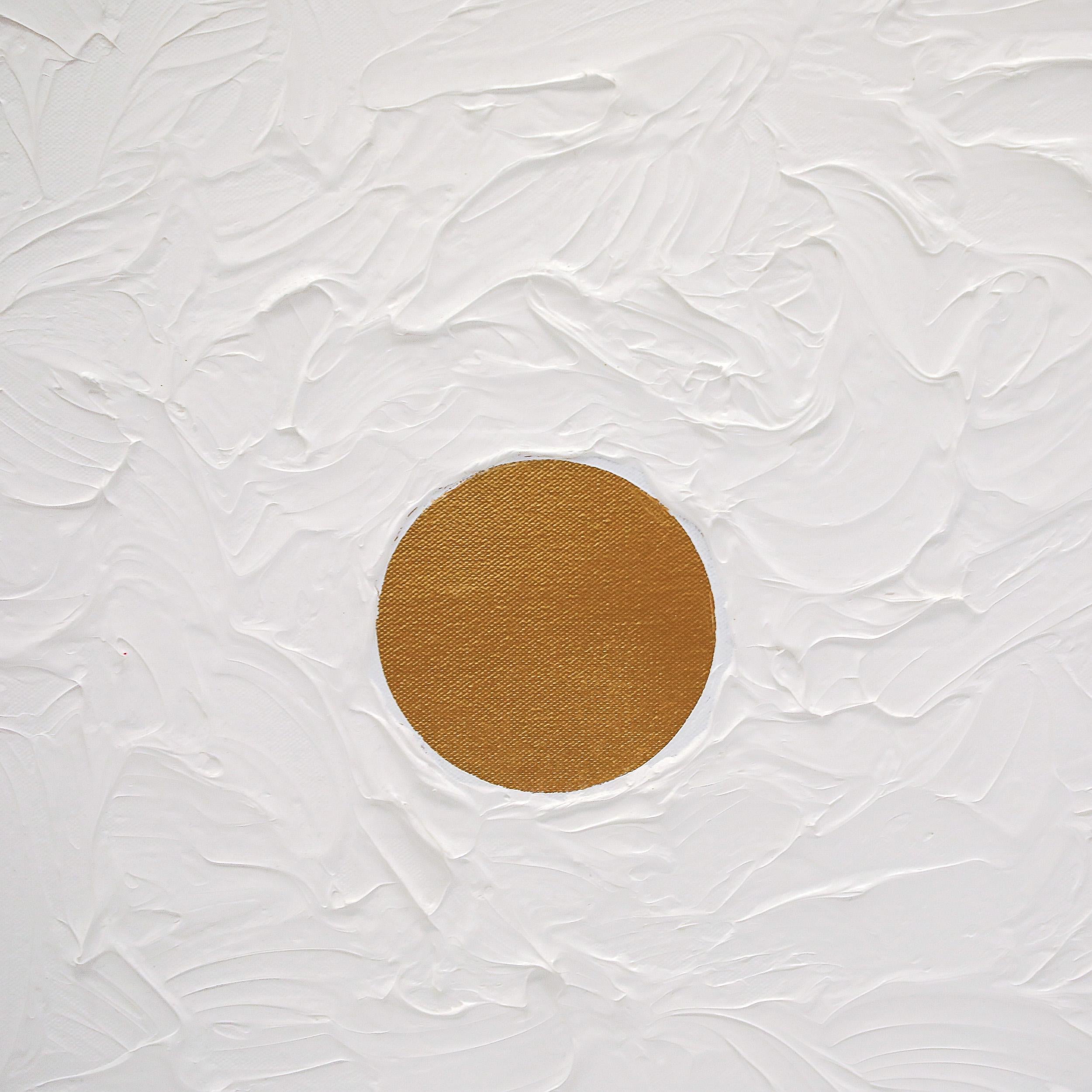 Contemporary Acryl auf Leinwand Gemälde von neun Dots in Gilt-Holz-Galerie Frame im Angebot 2