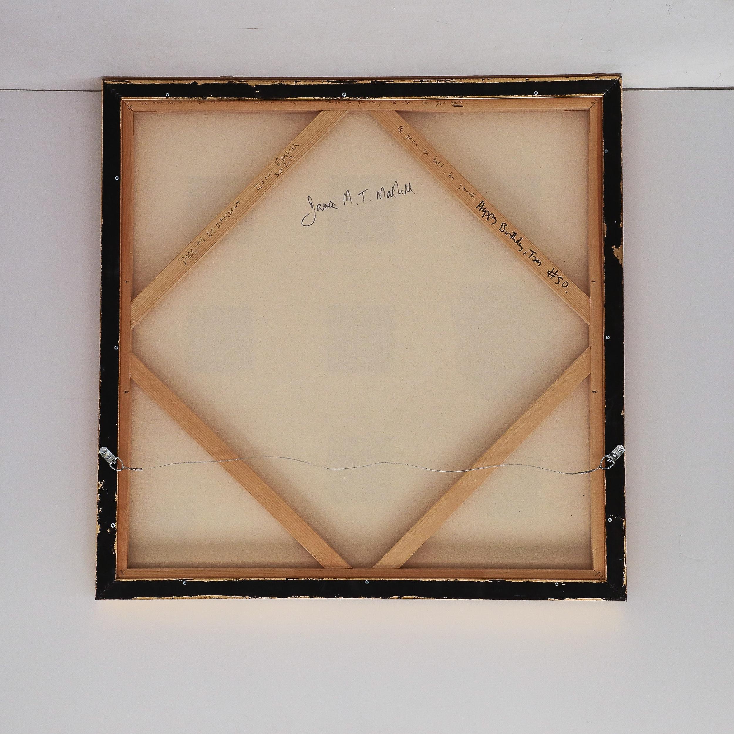 Contemporary Acryl auf Leinwand Gemälde von neun Dots in Gilt-Holz-Galerie Frame im Angebot 5