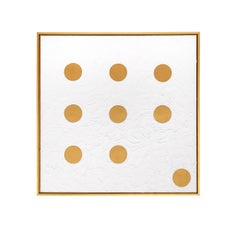 Contemporary Acrylic on Canvas Painting of Nine Dots in Gilt-wood Gallery Frame