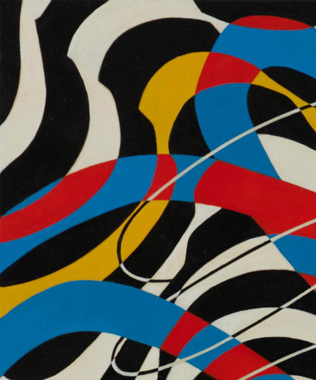 Pittura astratta geometrica colorata della fine del XX secolo di un artista dell'Ohio - Painting di James Massena March