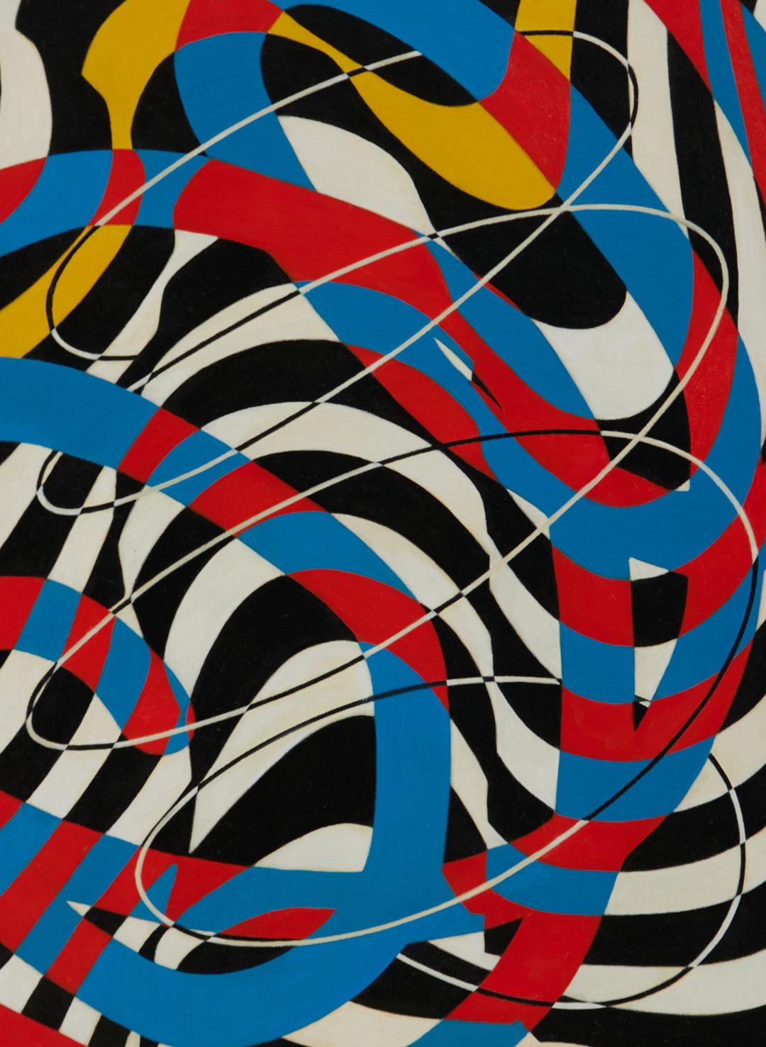 Pittura astratta geometrica colorata della fine del XX secolo di un artista dell'Ohio - Painting Astratto di James Massena March