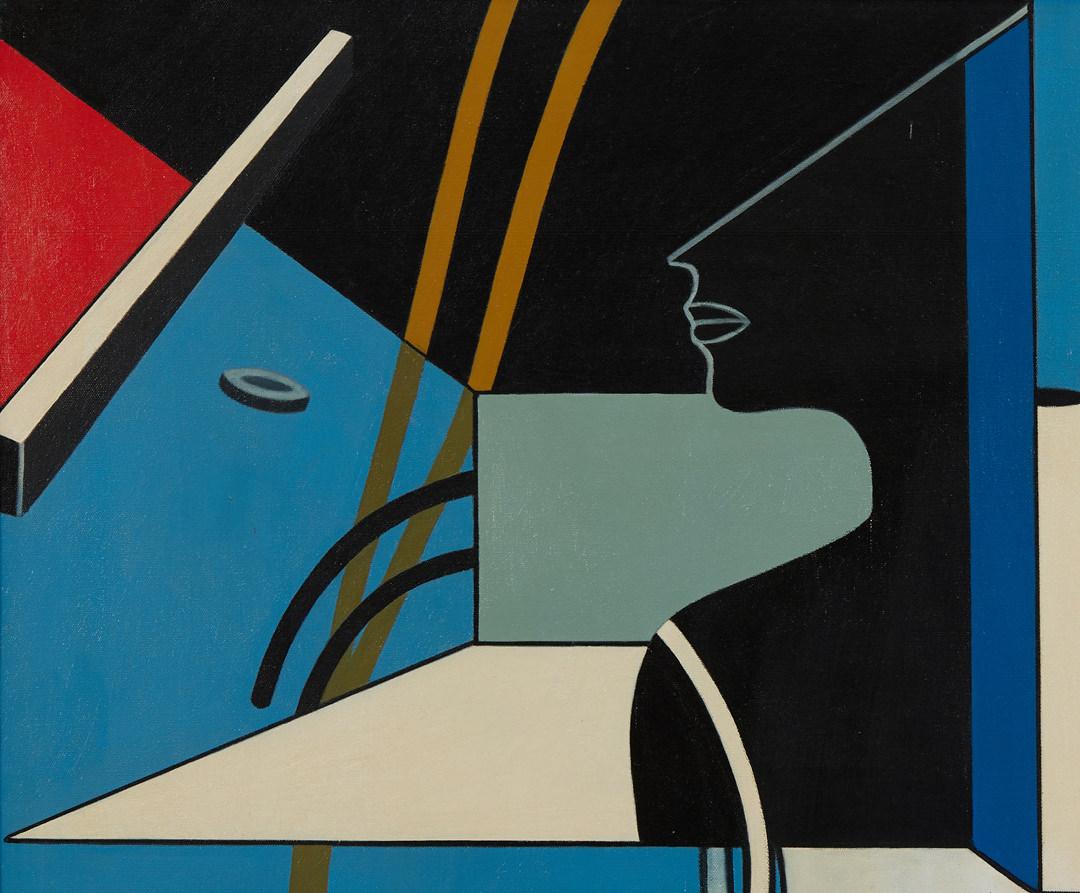 Mujer cósmica, Abstracción figurativa de finales del siglo XX con mujer desnuda - Painting Expresionismo abstracto de James Massena March