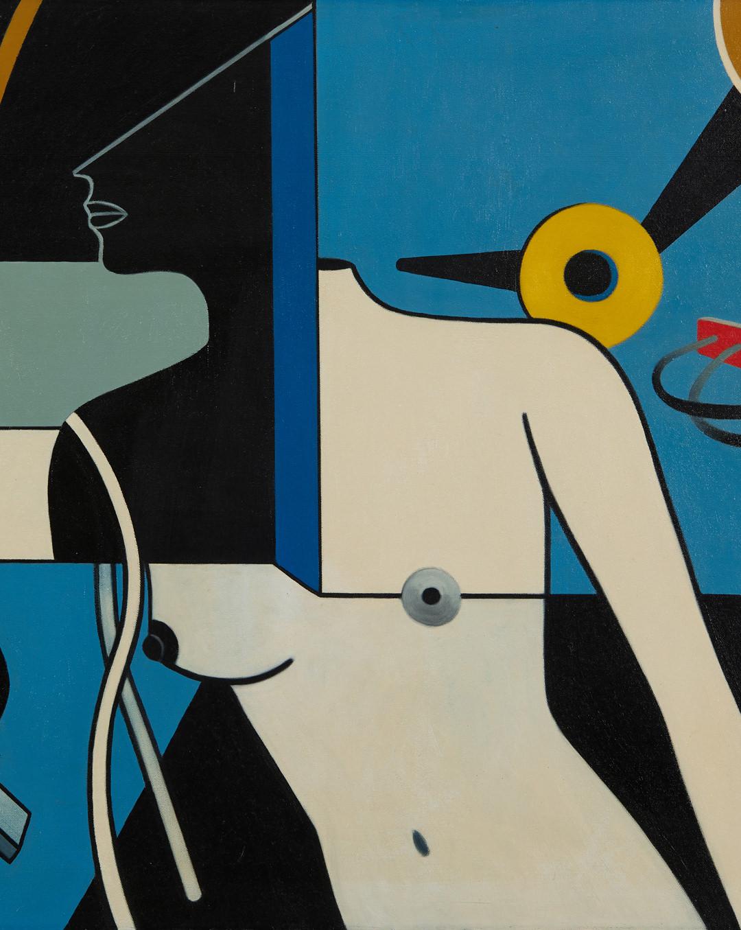 James Massena March (estadounidense, 1953-2021)
Mujer cósmica
Acrílico sobre lienzo
Firmado centro derecha, firmado y titulado verso
30 x 40 pulgadas

