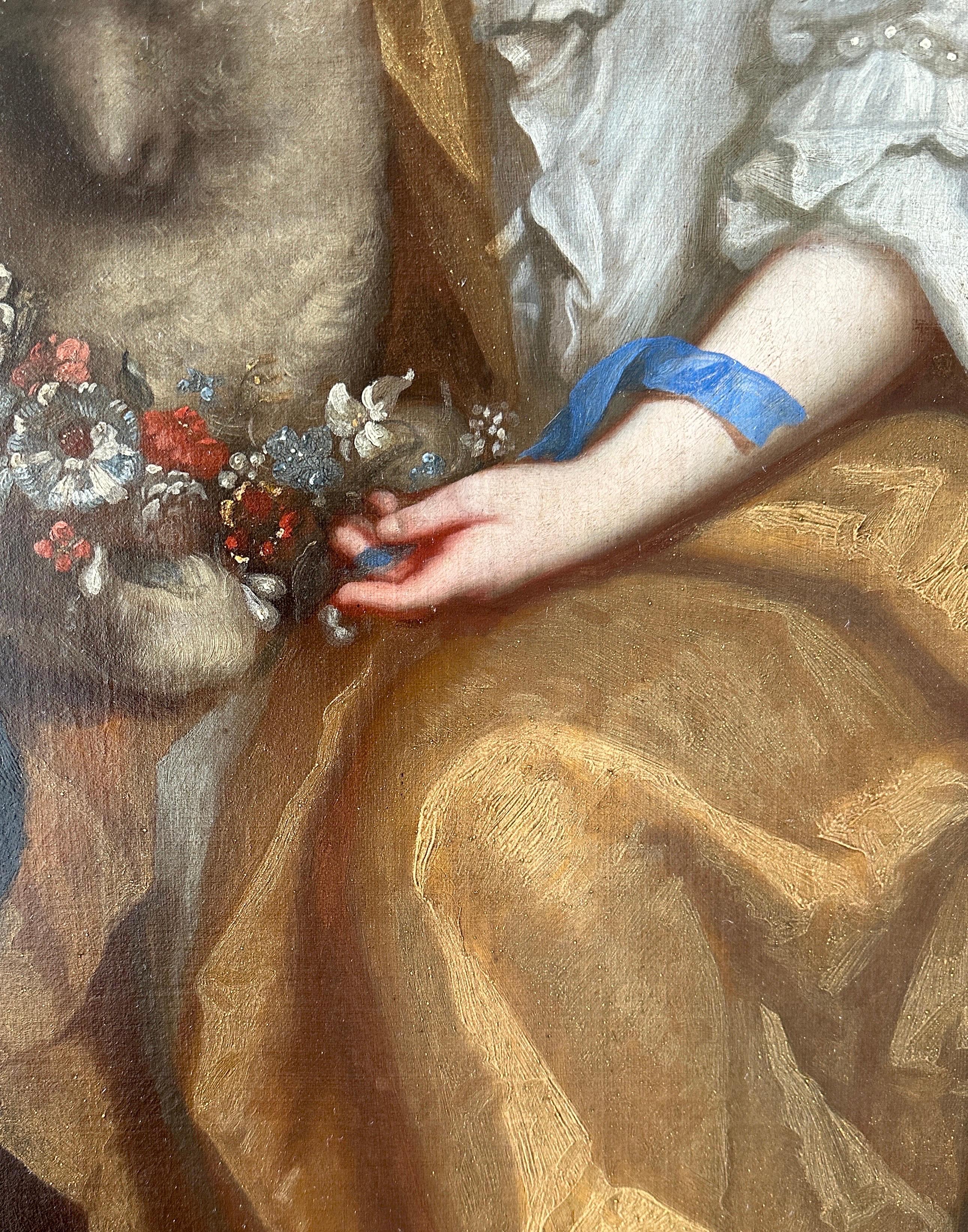 
Este gran retrato doble representa a las hermanas lady Catherine y lady Jane Brydges, hijas de John Brydges, marqués de Carnarvon (1703-1727). Están sentados en una repisa de piedra en el interior de un idealizado  paisaje de parque con una fuente