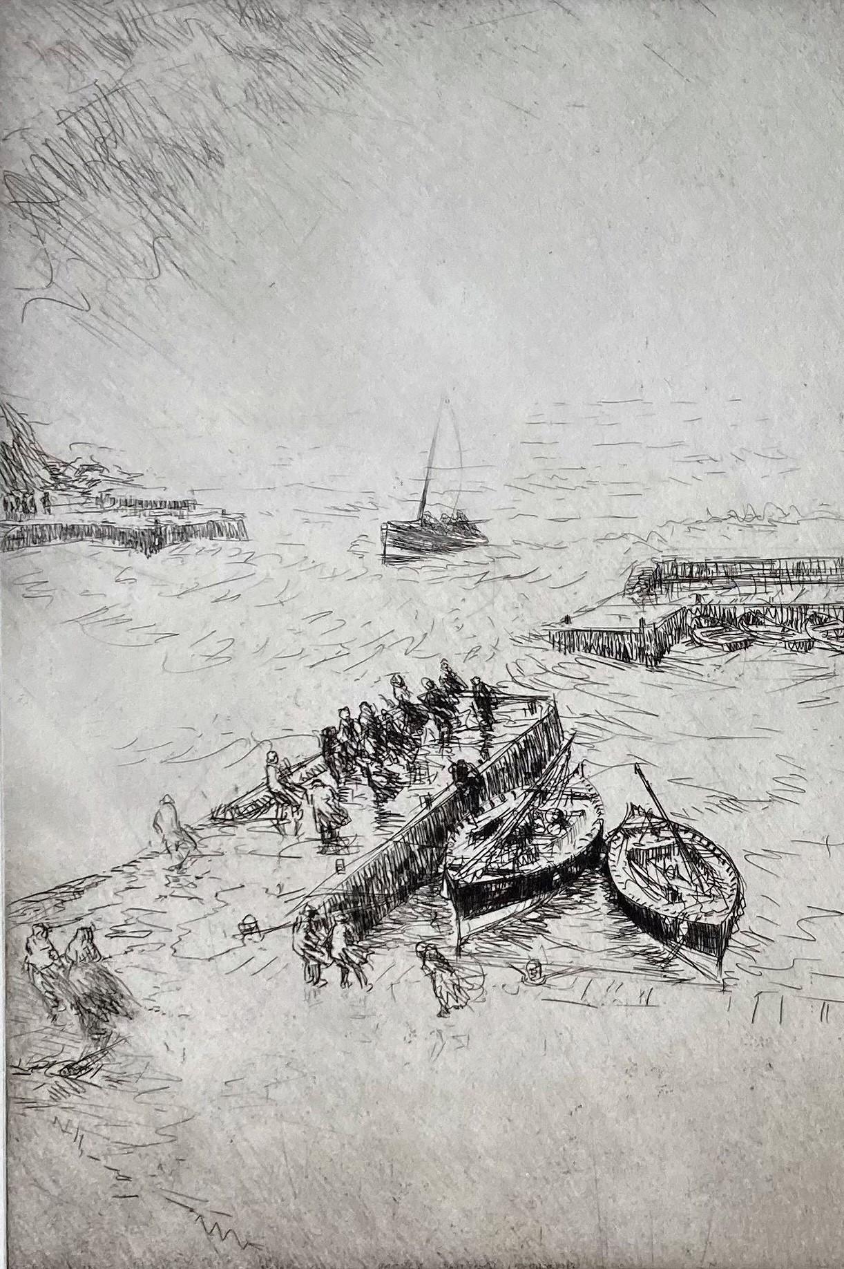 Ein Orkan in Port Errol – Print von James McBey.