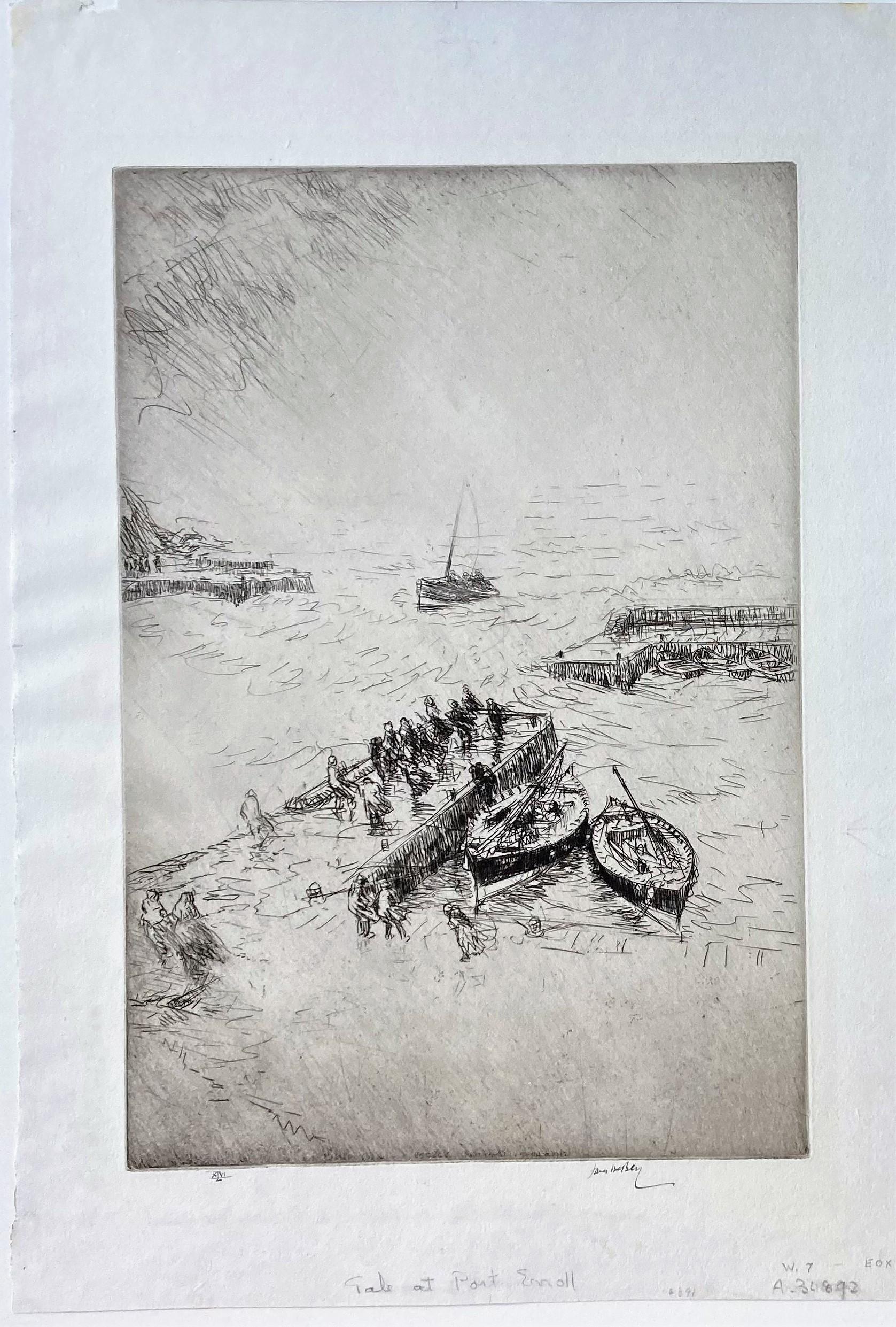 Ein Orkan in Port Errol (Moderne), Print, von James McBey.