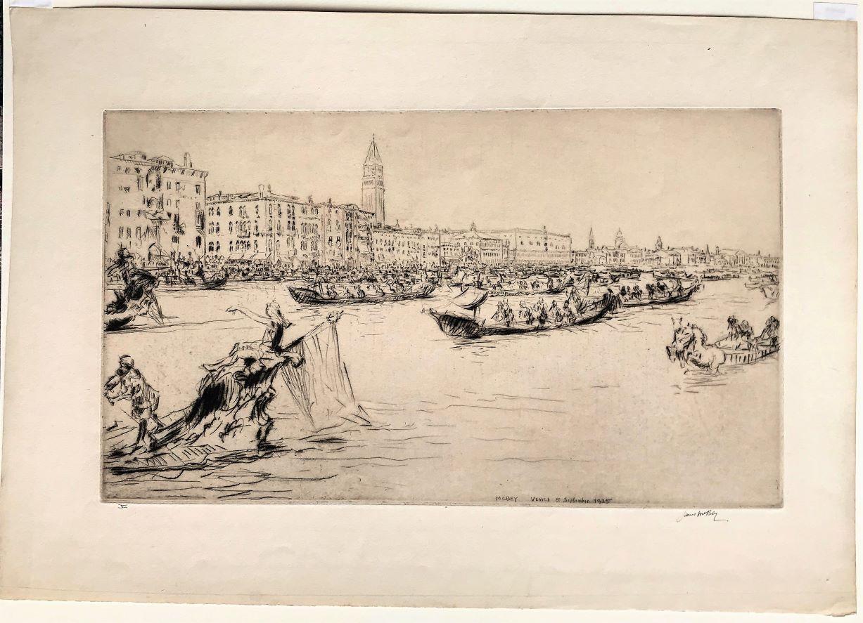 A  Regatta on the Grand Canal [Venice] - Modern Print by James McBey.