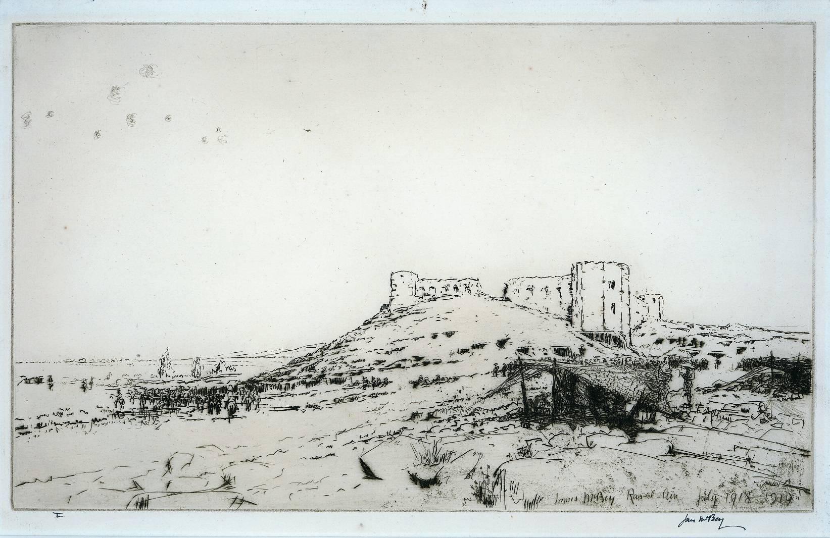 James McBey. Landscape Print - Ras-El-Ain. 