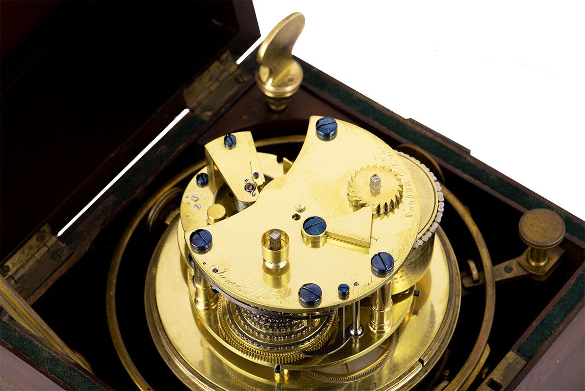 James McCabe Rare Marine Chronometer Eight Days Vintage Brass Silvered Dial 2