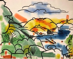 1976 "View of the Bay" Bay Area Artist Landscape Painting