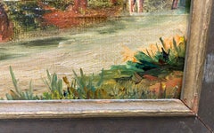 James McDougal Hart "Cattle at Water's Edge" Original Painting, circa 1890