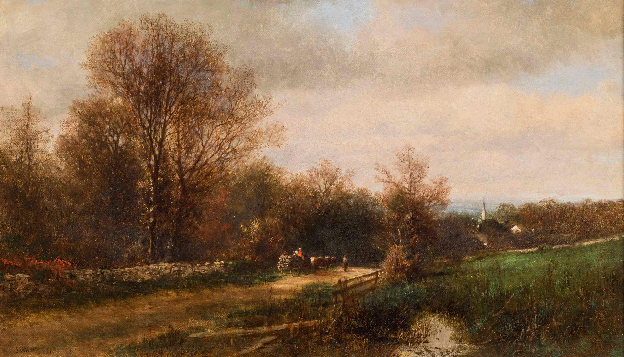 A Day in November, 1863 by James MacDougal Hart (American: 1828–1901) - Painting by James McDougal Hart
