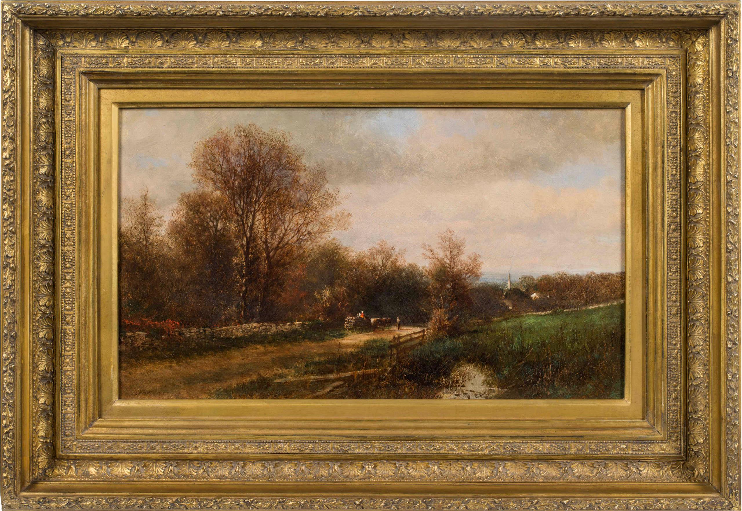 James McDougal Hart Landscape Painting – Ein Tag im November, 1863 von James MacDougal Hart (Amerikaner: 1828-1901)