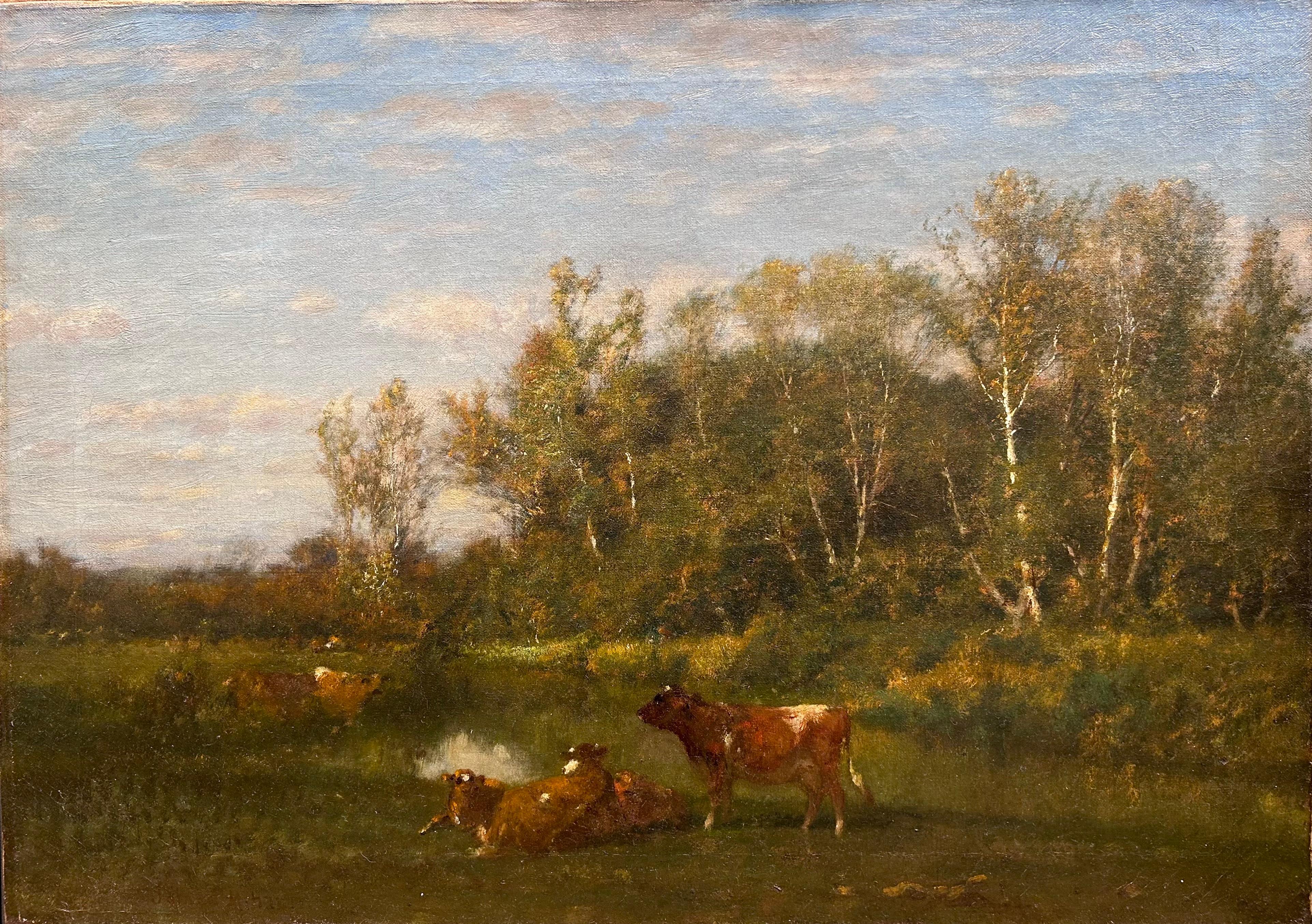Paisaje Pastoral titulado "Vacas descansando"