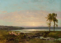 Veduta del lago Champlain, 1857 circa di James MacDougal Hart (americano: 1828-1901)