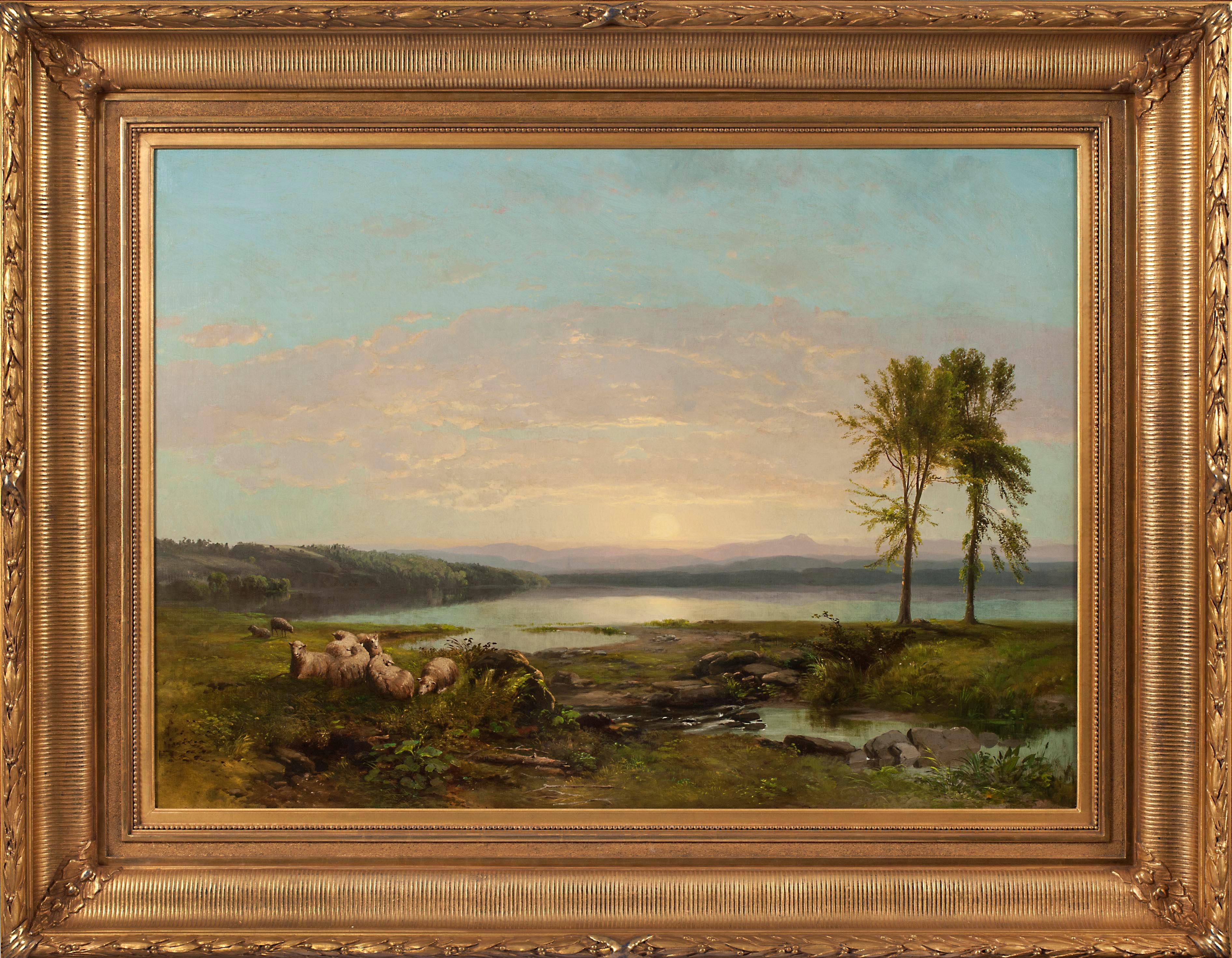 James McDougal Hart Landscape Painting - View of Lake Champlain, c. 1857 by James MacDougal Hart (American: 1828–1901)