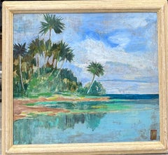 1940’s Florida Impressionist Beach Scene Artist Federal Housing Commission