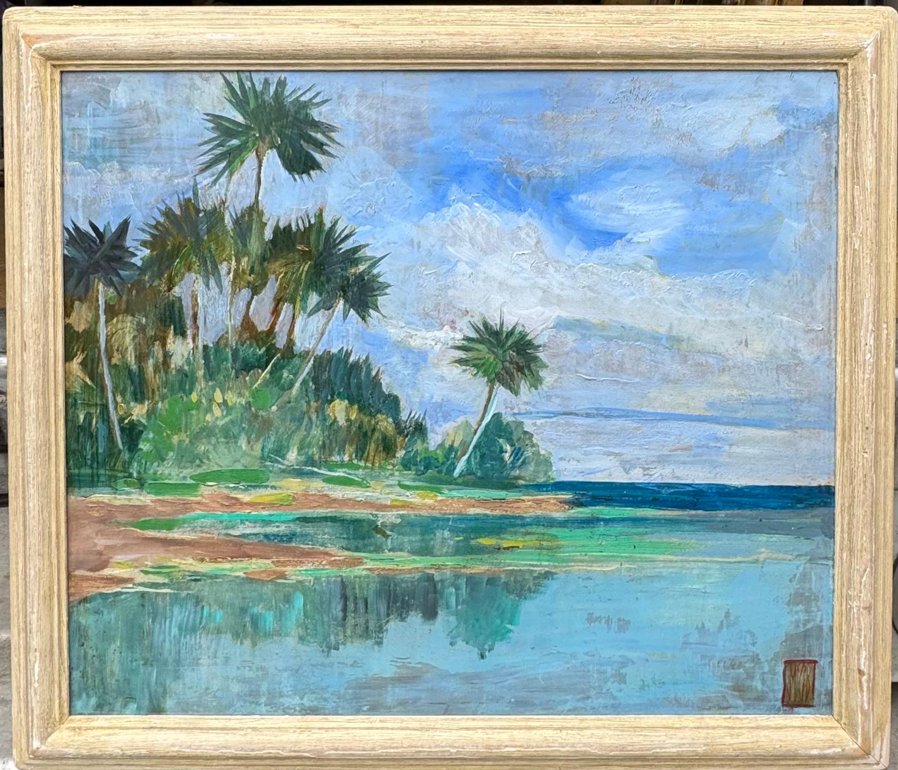 1940’s Florida Impressionist Beach Scene Artist Federal Housing Commission For Sale 2
