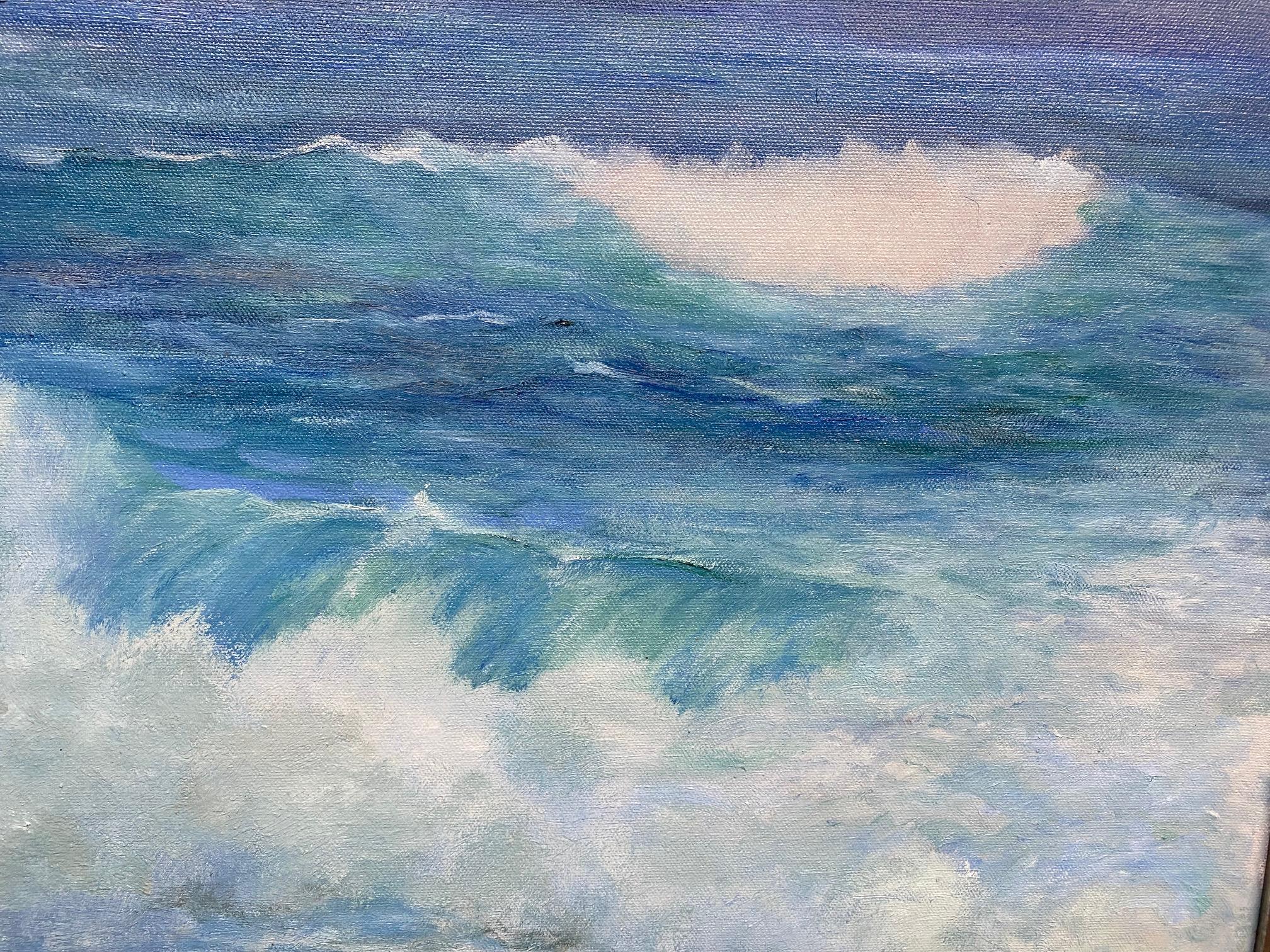 Surf e sole, paesaggio marino impressionista originale - Painting Impressionismo di James McGinley