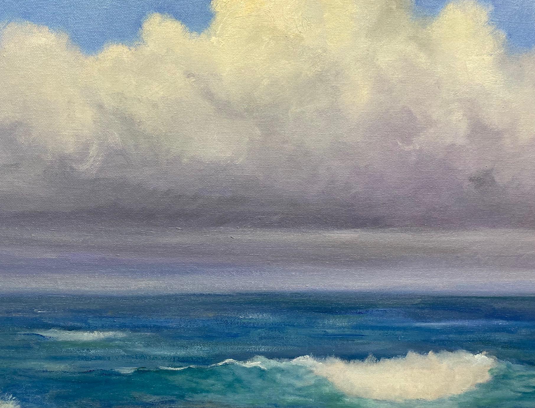 Surf e sole, paesaggio marino impressionista originale in vendita 1