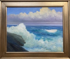 Surf et soleil, paysage marin impressionniste original