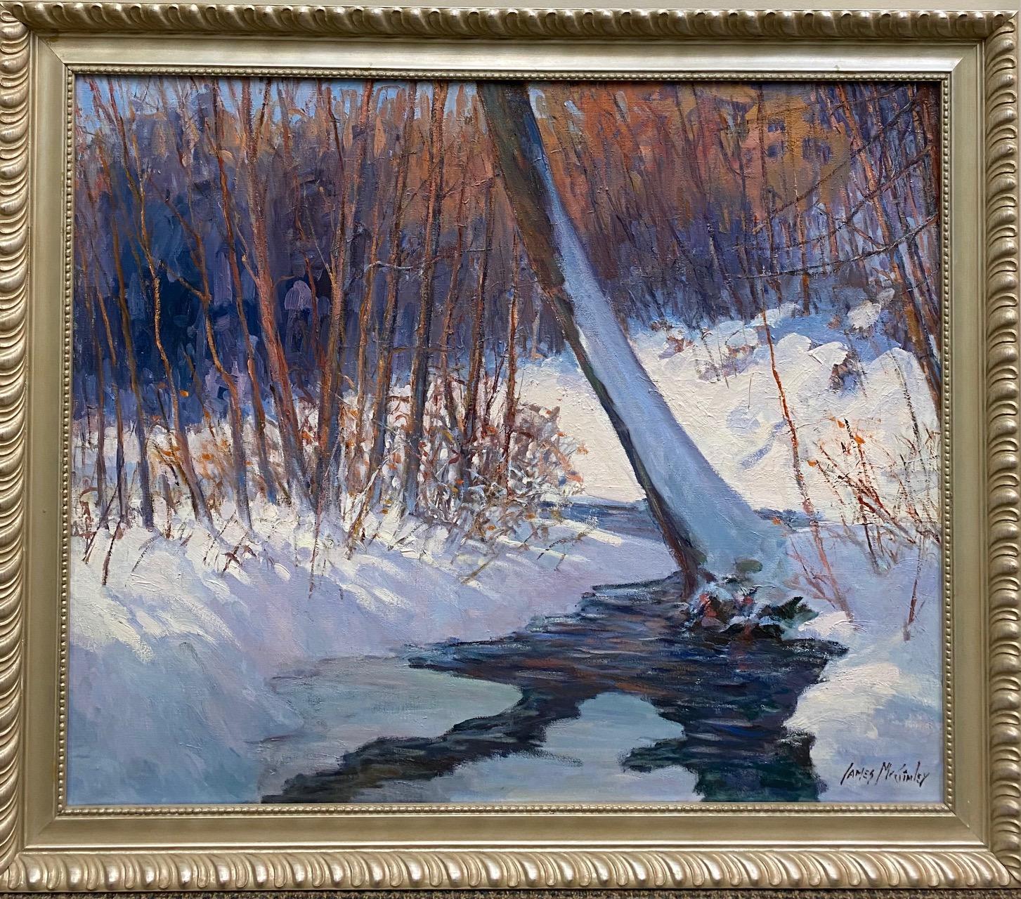 Winter Sunlight, original 30x36 impressionist landscape