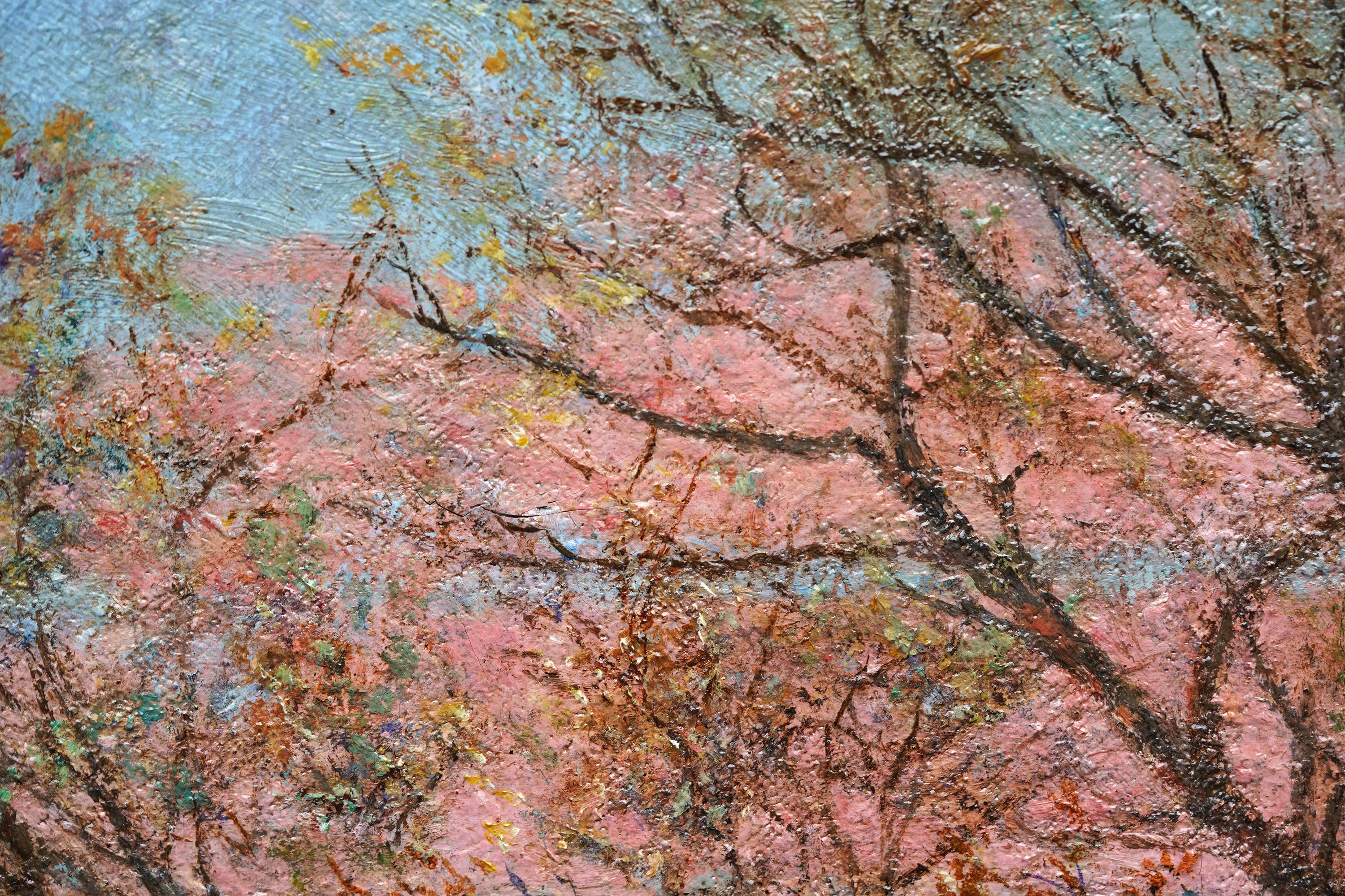 Paesaggio di primavera al crepuscolo - Quadro ad olio scozzese del 1920 5