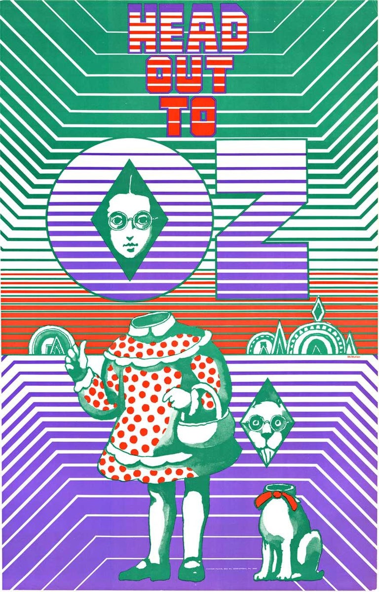 James McMullan - Regreso a Oz, cartel psicodélico pop art vintage de 1967  en venta en 1stDibs España, image size:768x1200