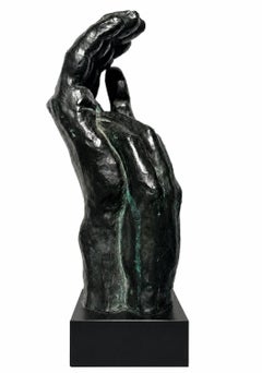 Hands Patinated Bronze Sculpture