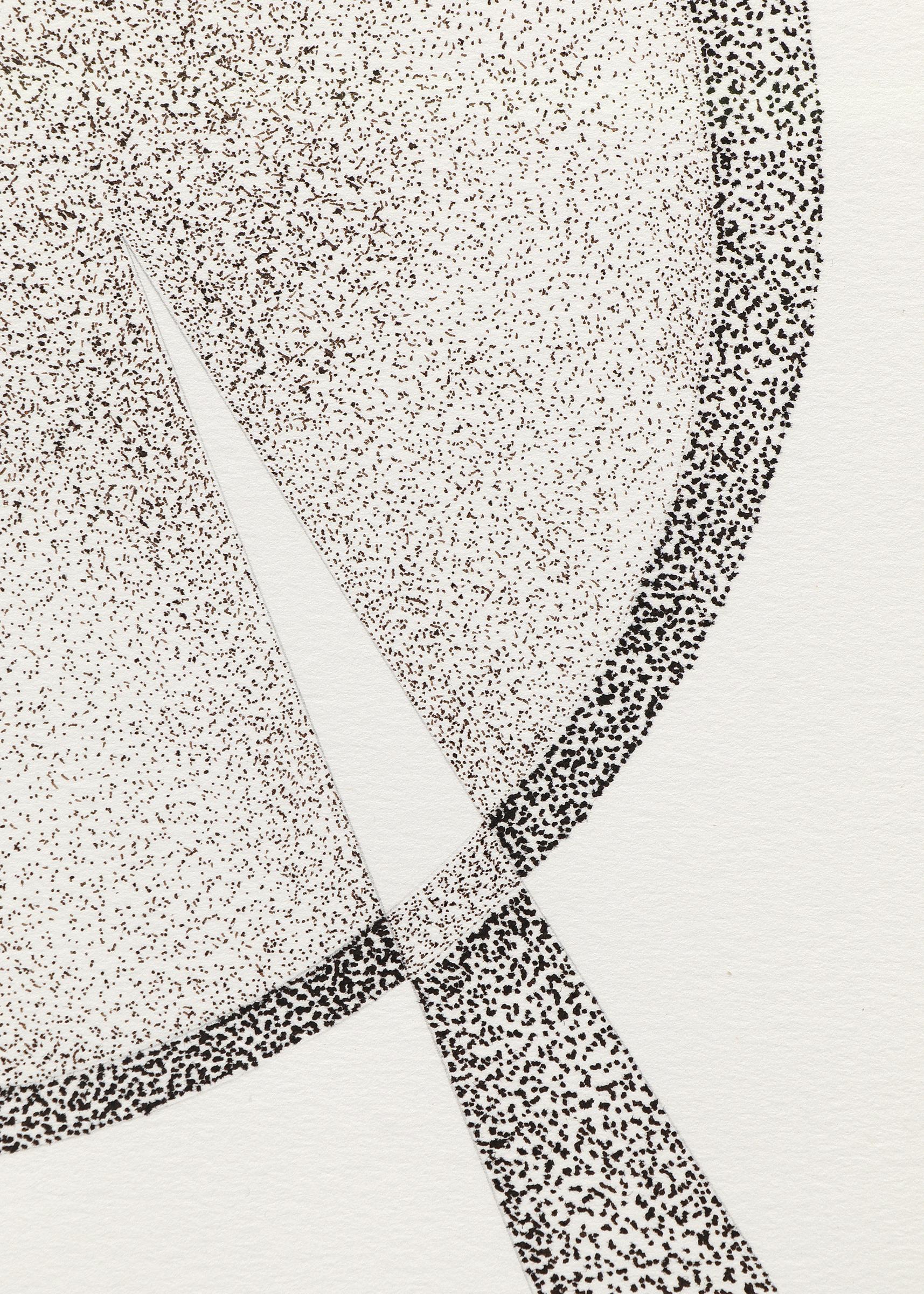 Abstrakte Bleistift- und Bleistiftzeichnung, spitz zulaufende geometrische Formen, Taos Künstler (Grau), Figurative Art, von James Meek