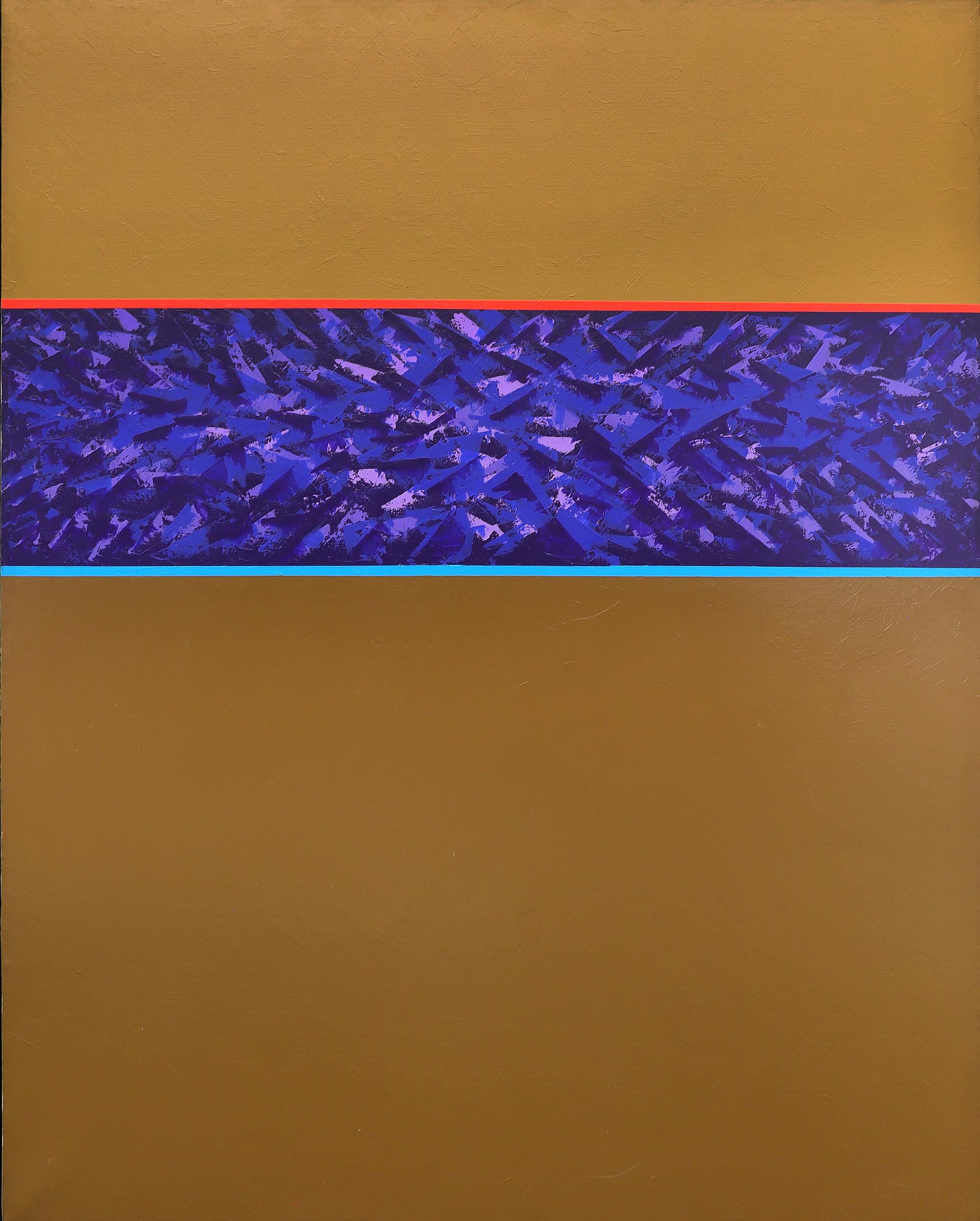 1975 Taos New Mexico Mitte des Jahrhunderts Modern Abstrakt Vertikal Ölgemälde