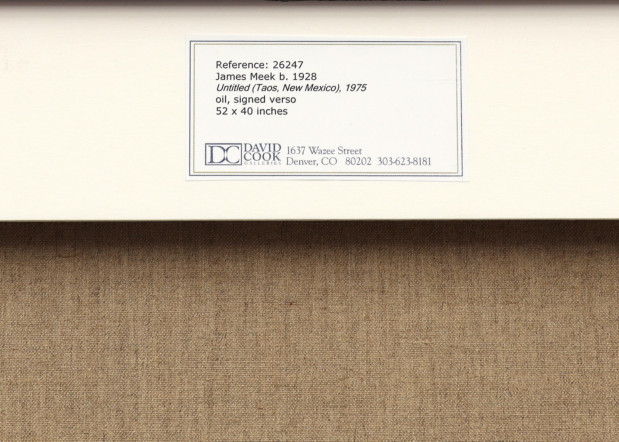 1975 Taos New Mexico Mid-Century Modern Pittura ad olio verticale astratta in vendita 7