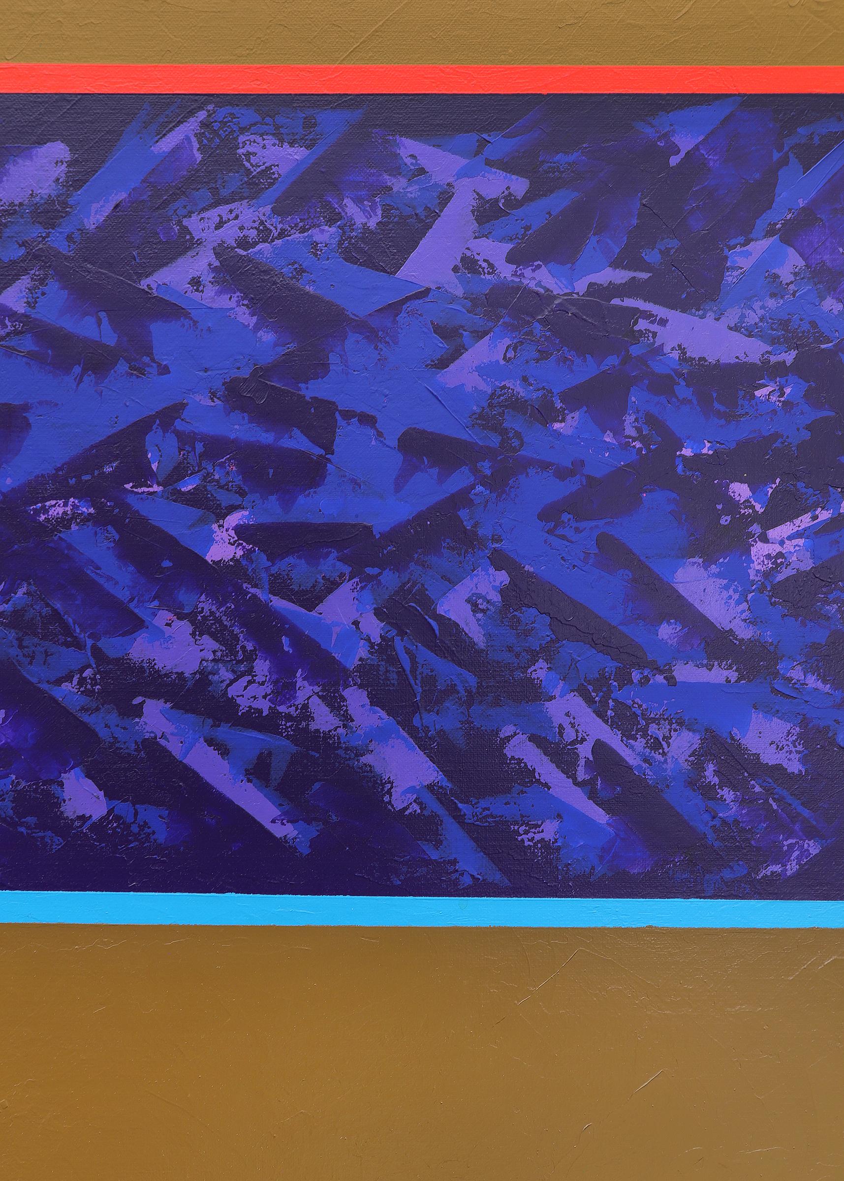 1975 Taos New Mexico Mid-Century Modern Pittura ad olio verticale astratta in vendita 1