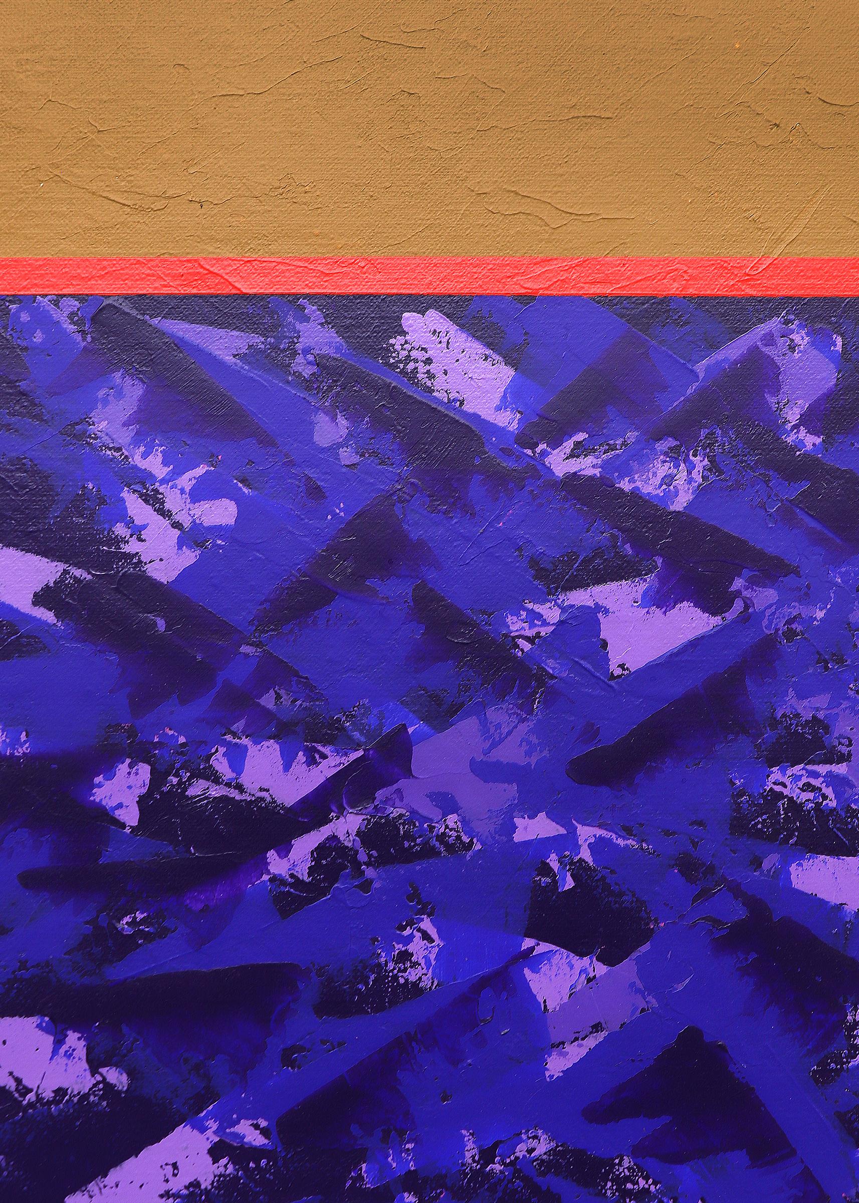 1975 Taos New Mexico Mid-Century Modern Pittura ad olio verticale astratta in vendita 2