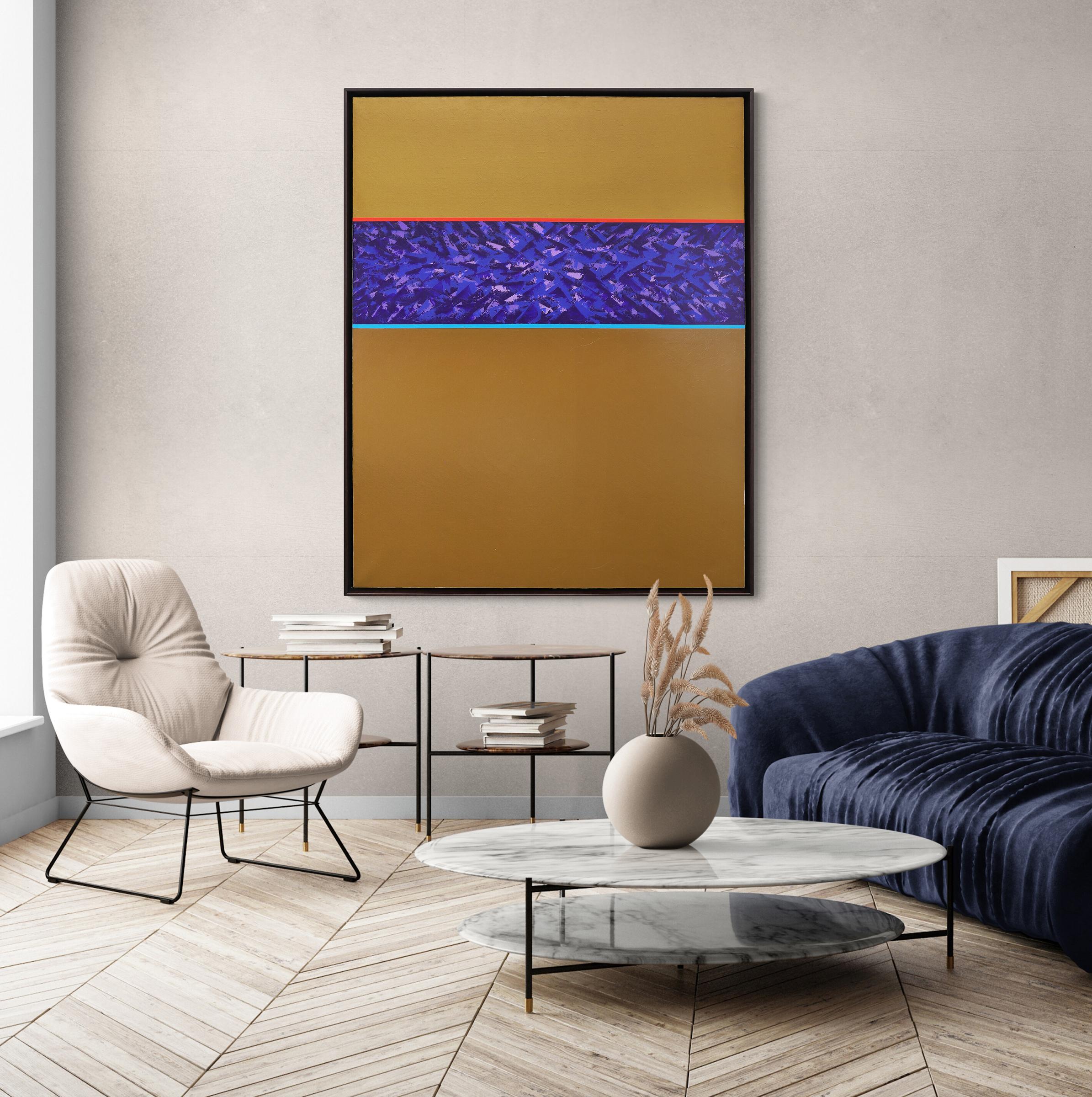 1975 Taos New Mexico Mid-Century Modern Pittura ad olio verticale astratta in vendita 5