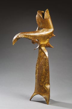 James Metcalf, Welded Metal Sculpture of a Masked Woman, circa 1960