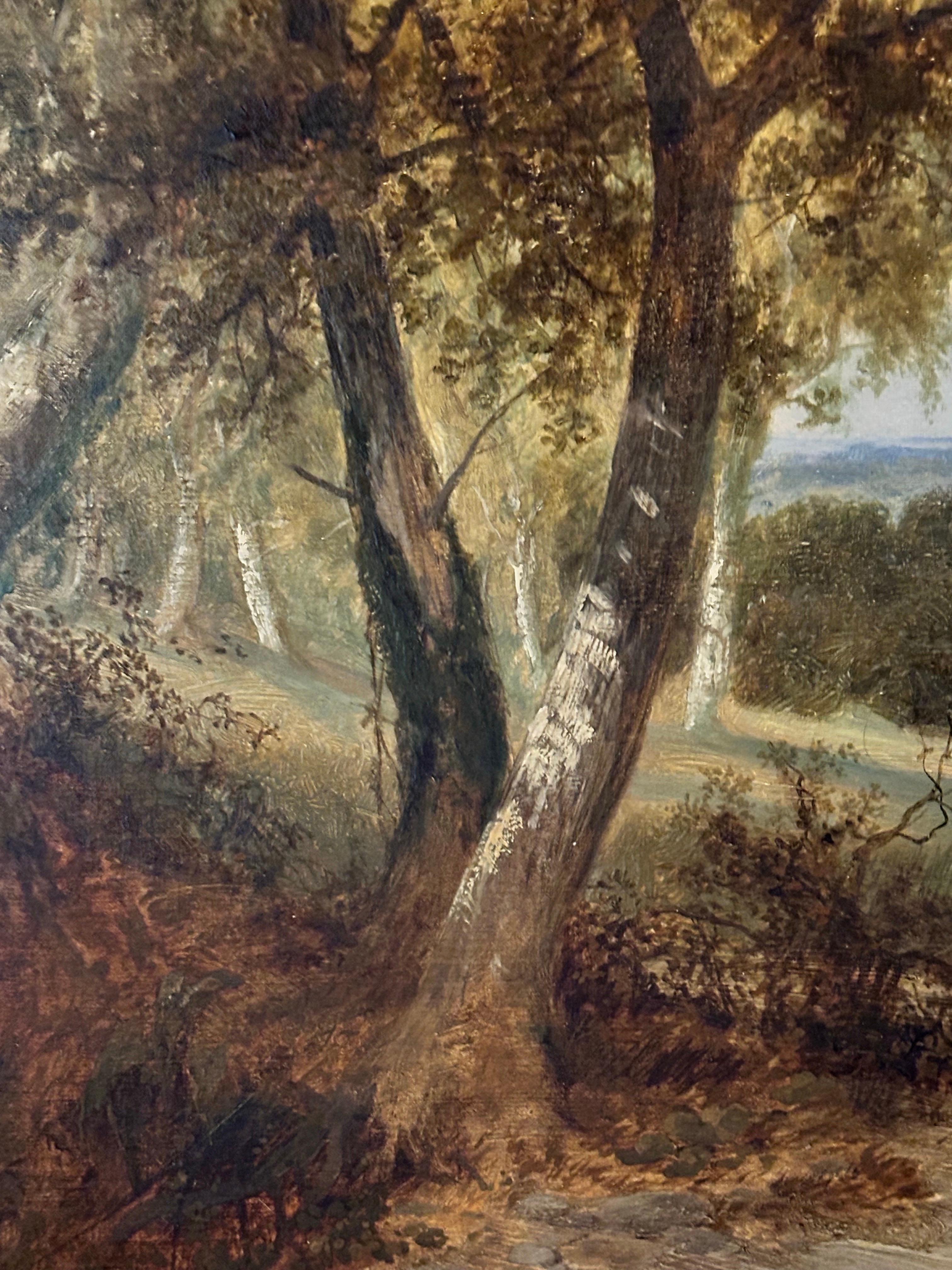 Sehr schönes großes englisches Öl aus dem 19. Jahrhundert Windsor Castle & Deer Park mit Hirschen im Angebot 5